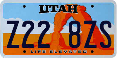 UT license plate Z228ZS