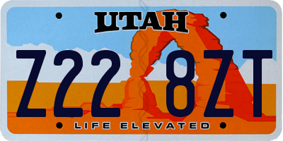 UT license plate Z228ZT