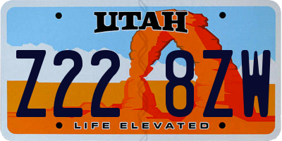 UT license plate Z228ZW