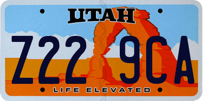 UT license plate Z229CA