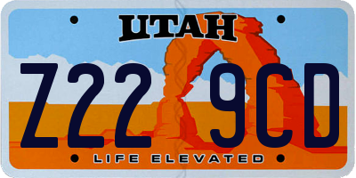 UT license plate Z229CD