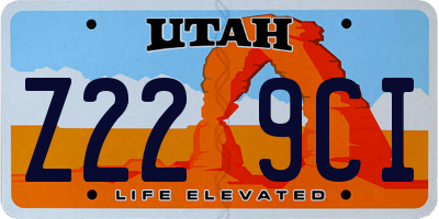 UT license plate Z229CI