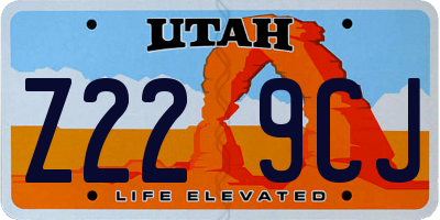 UT license plate Z229CJ