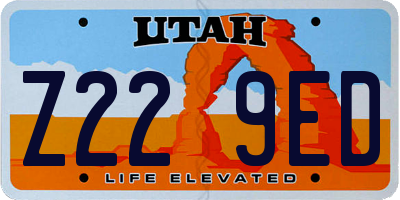 UT license plate Z229ED