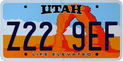 UT license plate Z229EF