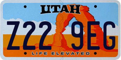 UT license plate Z229EG