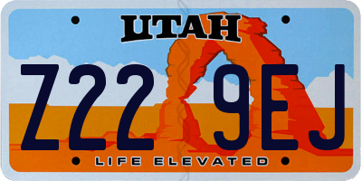 UT license plate Z229EJ