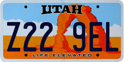 UT license plate Z229EL
