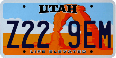 UT license plate Z229EM