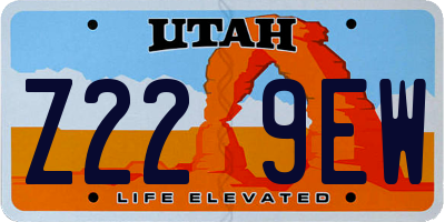 UT license plate Z229EW
