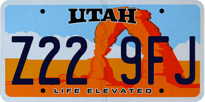 UT license plate Z229FJ