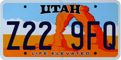 UT license plate Z229FQ
