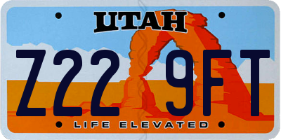 UT license plate Z229FT