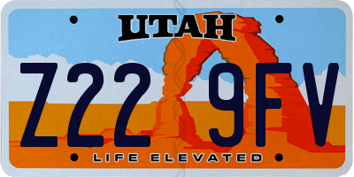 UT license plate Z229FV