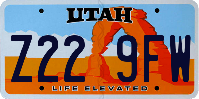 UT license plate Z229FW