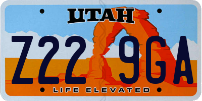UT license plate Z229GA