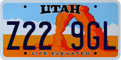UT license plate Z229GL