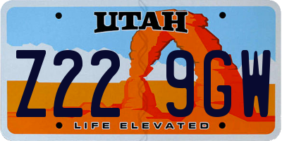 UT license plate Z229GW