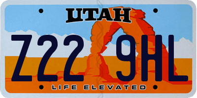 UT license plate Z229HL