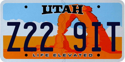 UT license plate Z229IT