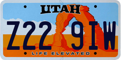 UT license plate Z229IW