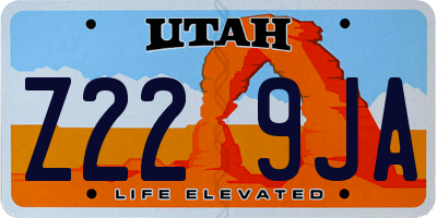 UT license plate Z229JA