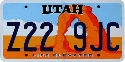 UT license plate Z229JC