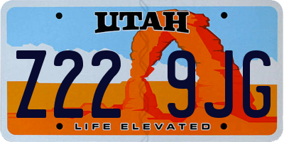 UT license plate Z229JG