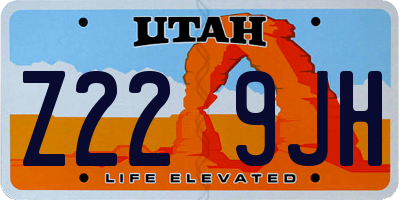 UT license plate Z229JH