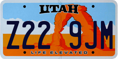UT license plate Z229JM