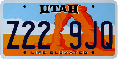 UT license plate Z229JQ