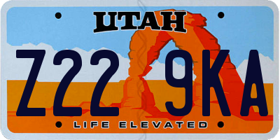 UT license plate Z229KA