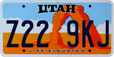 UT license plate Z229KJ