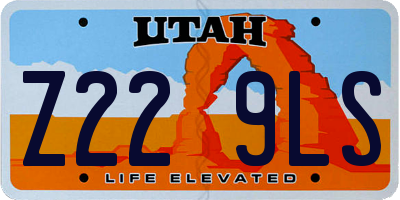 UT license plate Z229LS