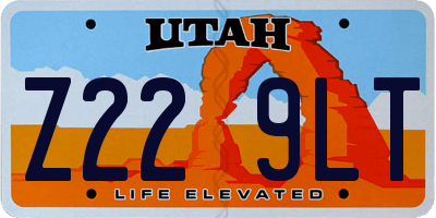 UT license plate Z229LT
