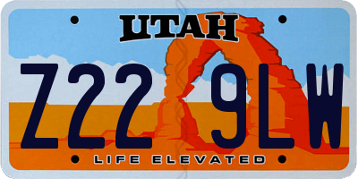 UT license plate Z229LW