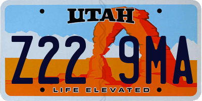 UT license plate Z229MA