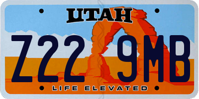 UT license plate Z229MB