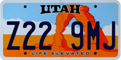 UT license plate Z229MJ
