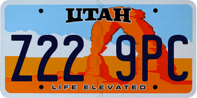 UT license plate Z229PC