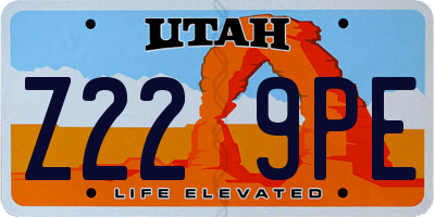 UT license plate Z229PE