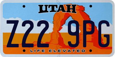 UT license plate Z229PG