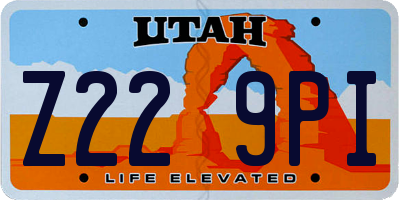 UT license plate Z229PI