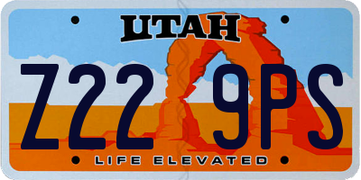 UT license plate Z229PS