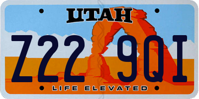UT license plate Z229QI