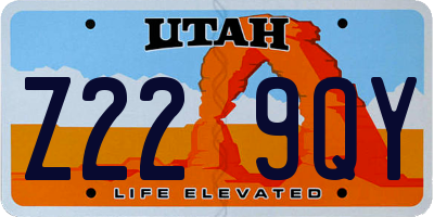 UT license plate Z229QY