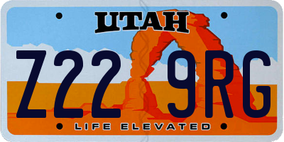 UT license plate Z229RG