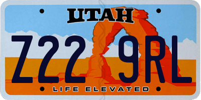 UT license plate Z229RL