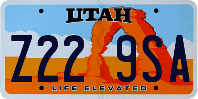 UT license plate Z229SA