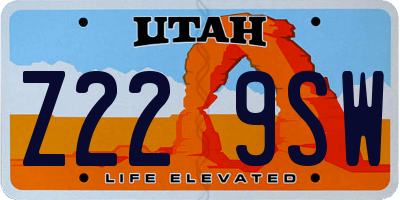 UT license plate Z229SW